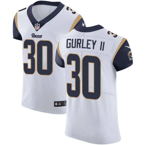 Nike Rams #30 Todd Gurley II White Men's Stitched NFL Vapor Untouchable Elite Jersey - Click Image to Close